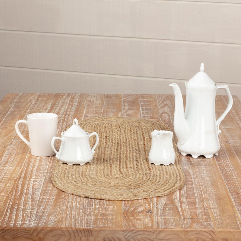 VHC Brands Coastal Farmhouse Jute Table Runner, Natural, 13x36 - Image 1